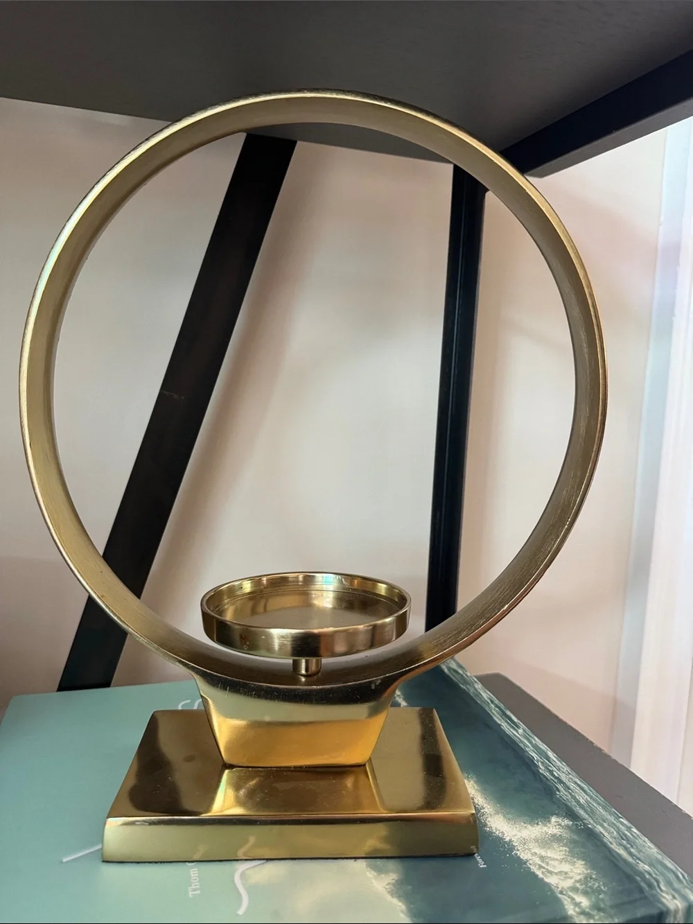Gold Metal Circular Candle Holder - Home Accents